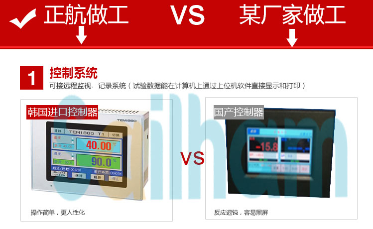 冷熱沖擊試驗箱控制系統對比